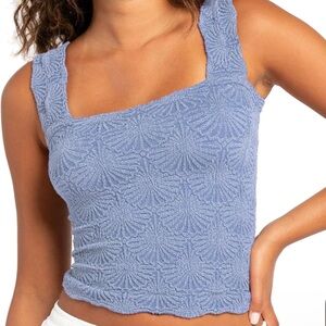 Niceyoo - NWT - Elegant Blue Textured Tank Top